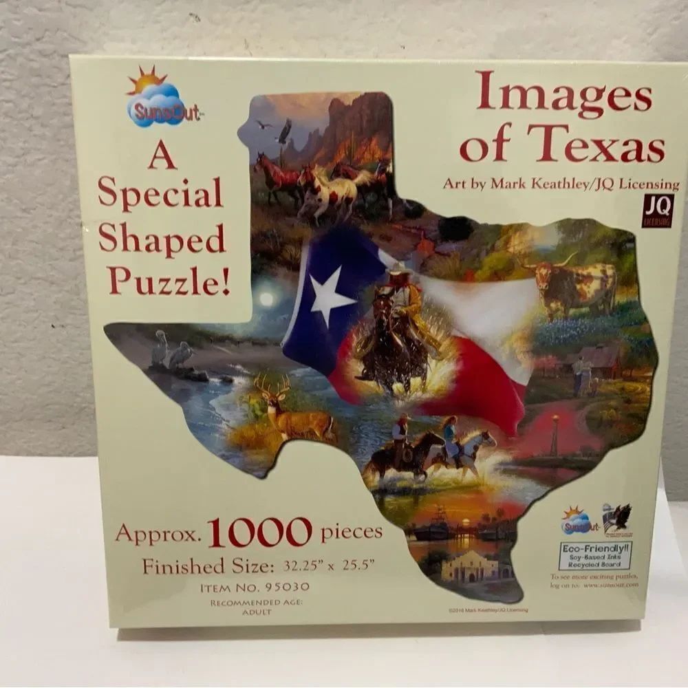 New Welcome to Texas! 1000 Piece Shaped Jigsaw Puzzle 32" x 25.5"
